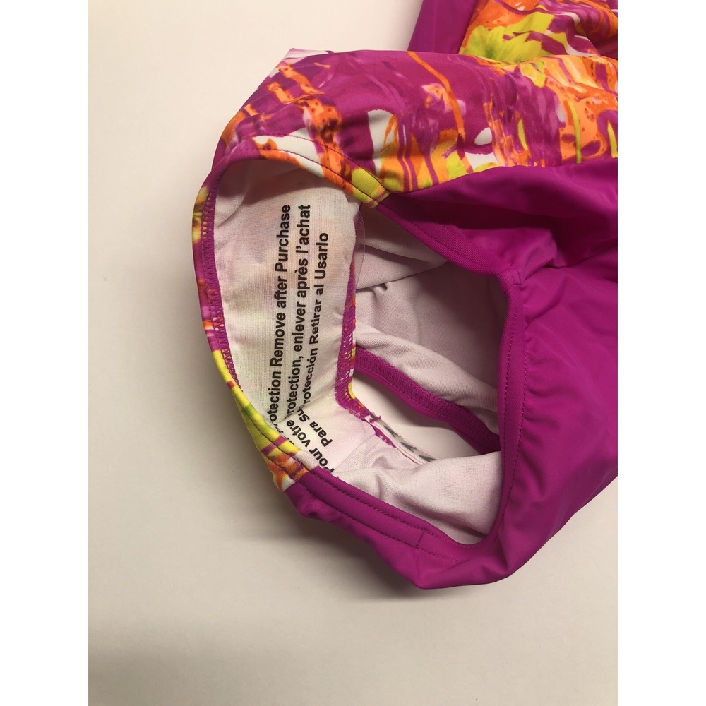 Speedo Girl's Racerback Violet Orange Floral One Piece Swimsuit Size 12 - Picture 3 of 5